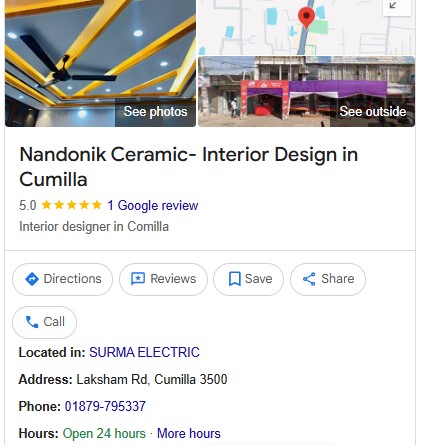 Google Reviews for Nandonik Ceramic- Interior Design in Cumilla
